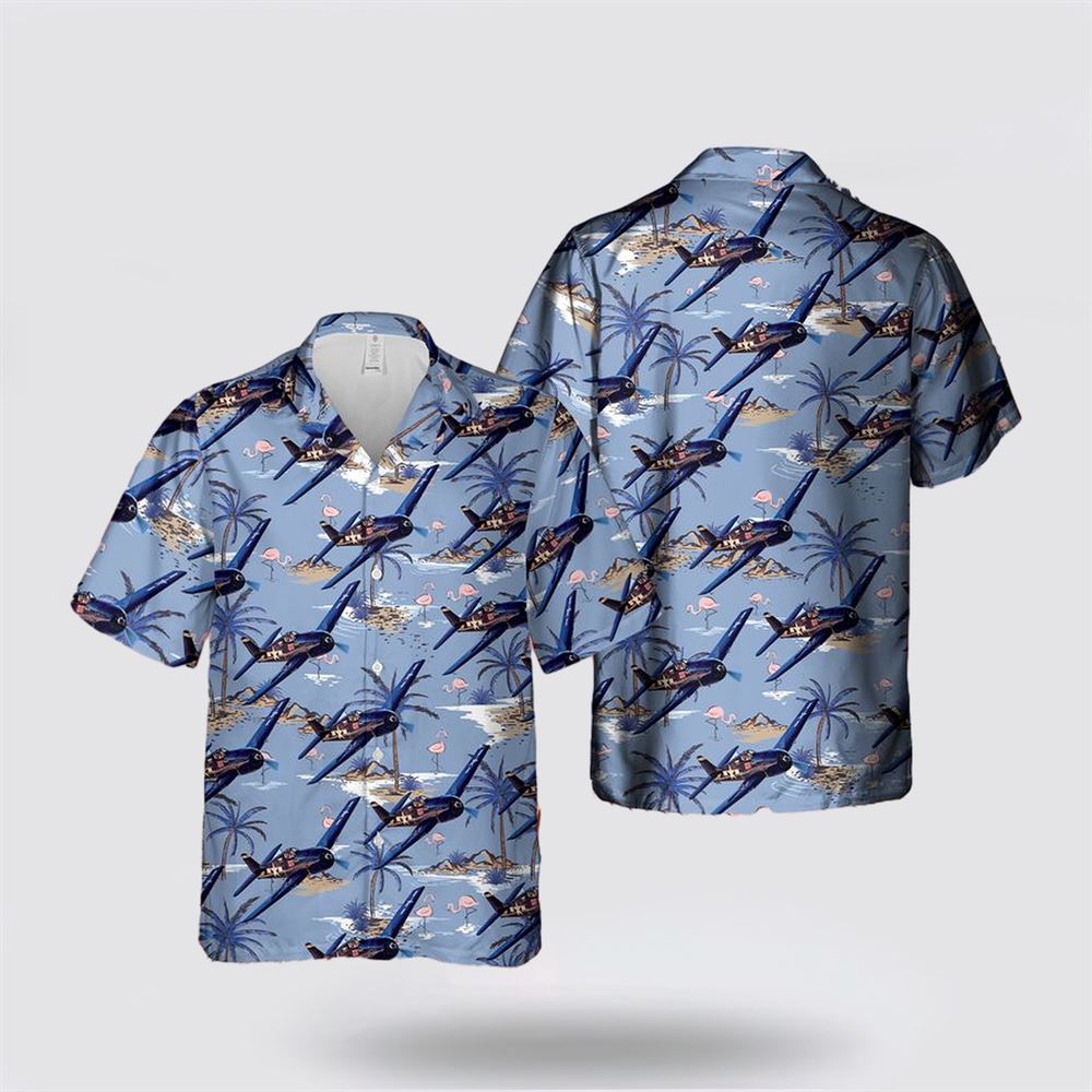 US Navy Grumman F6F Hellcat Hawaiian Shirt - Gift For Military Personnel