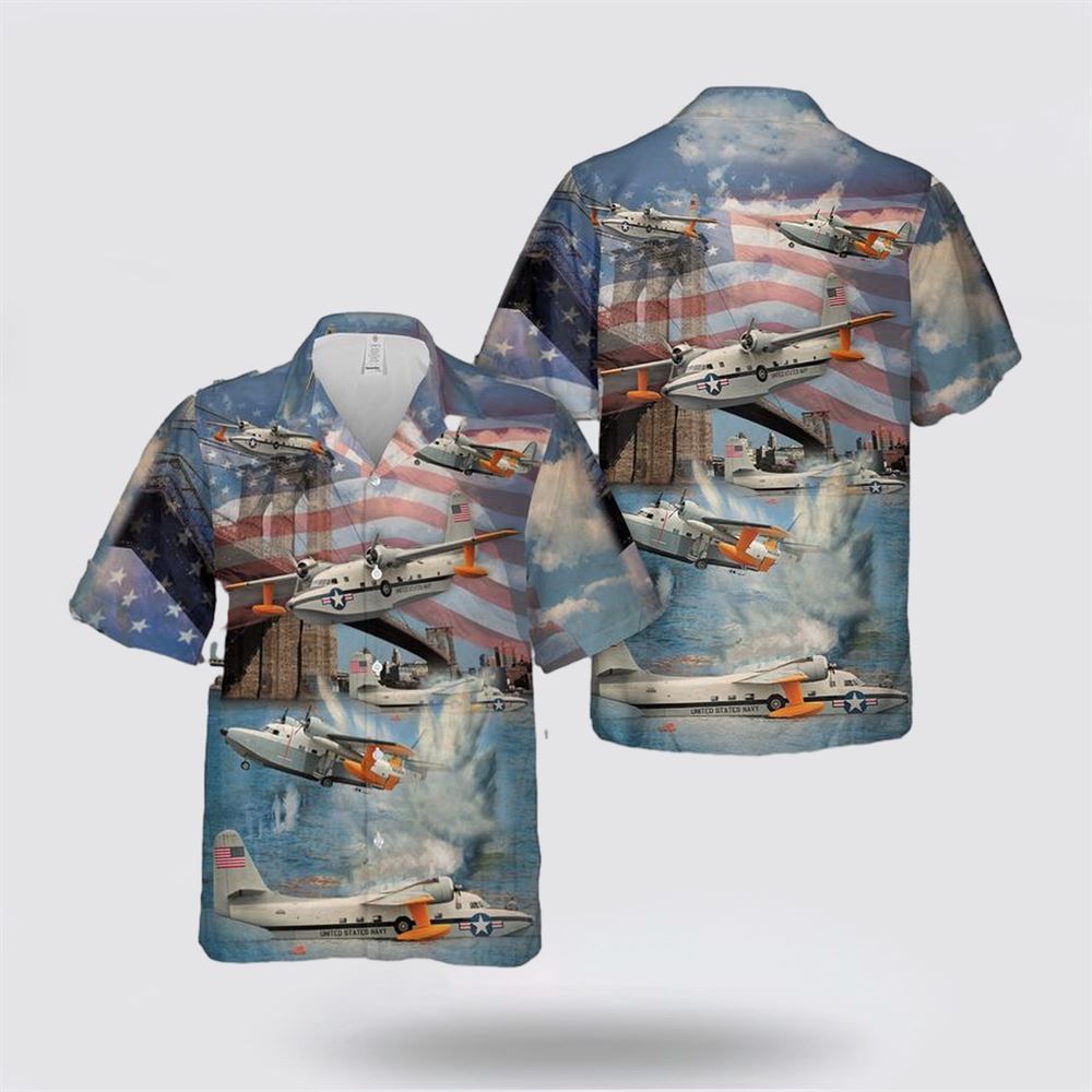 US Navy Grumman HU-16 Hawaiian Shirt - Gifts For Military Personnel