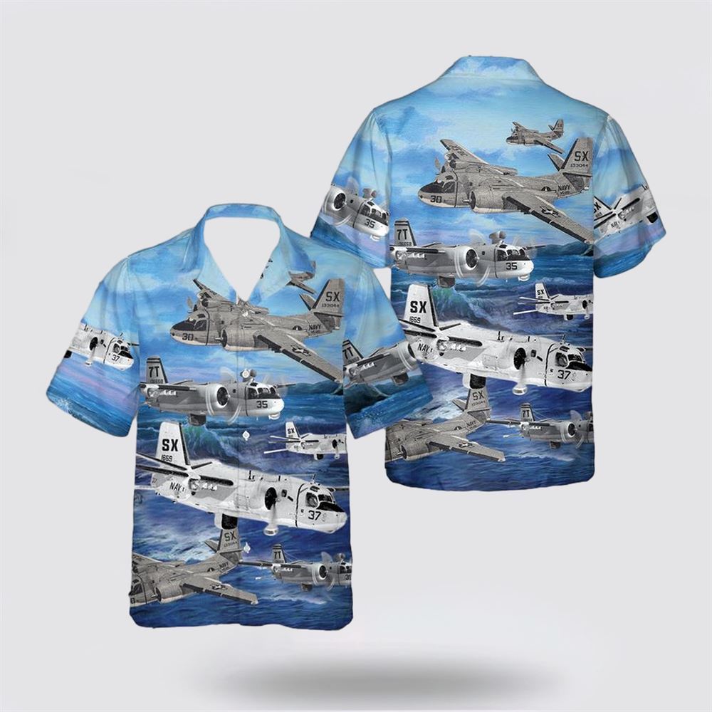 US Navy Grumman S-2 Tracker Hawaiian Shirt - Hawaiian Shirt Gift For Military Personnel