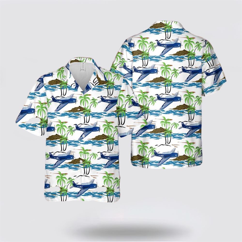 US Navy Grumman TBM-3R Avenger Of VR-21 Hawaiian Shirt - Beachwear Gifts For Navy Military Personnel