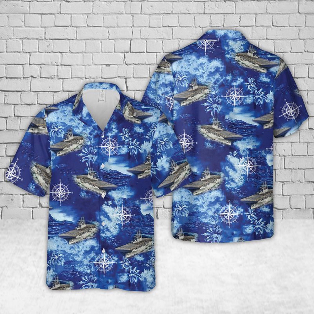 Us Navy Hawaiian Shirt, Navy USS America (LHA-6) Hawaiian Shirt, Military Aloha Shirt
