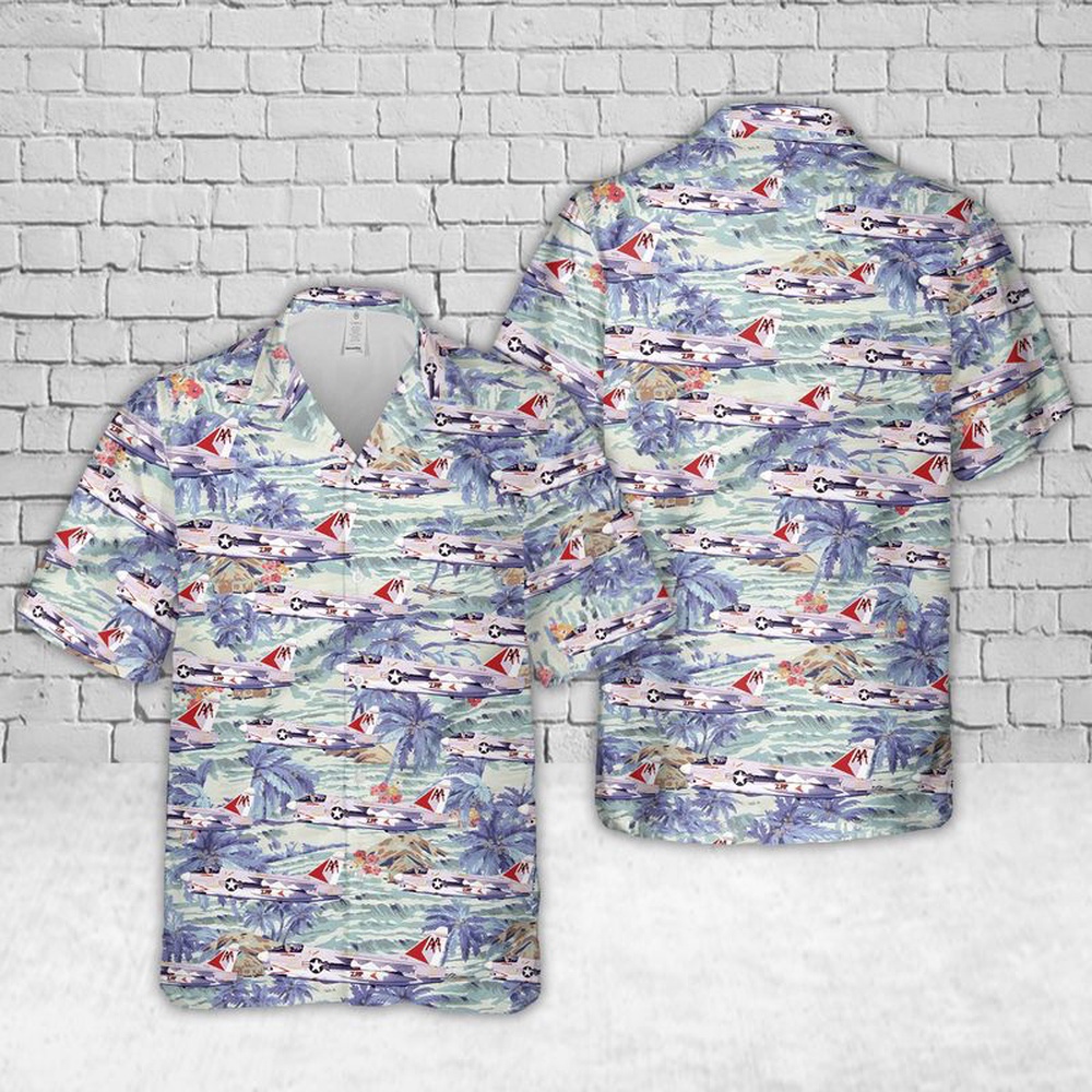 Us Navy Hawaiian Shirt, US Navy A-7 Corsair from squadron VA-81 Hawaiian Shirts, Military Aloha Shirt