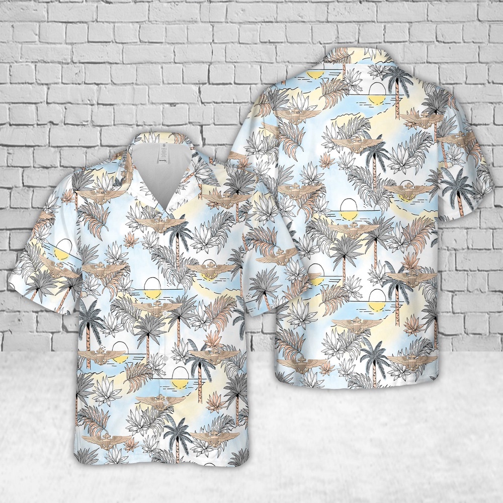 Us Navy Hawaiian Shirt, US Navy Aviator Wings Hawaiian Shirt, Military Aloha Shirt