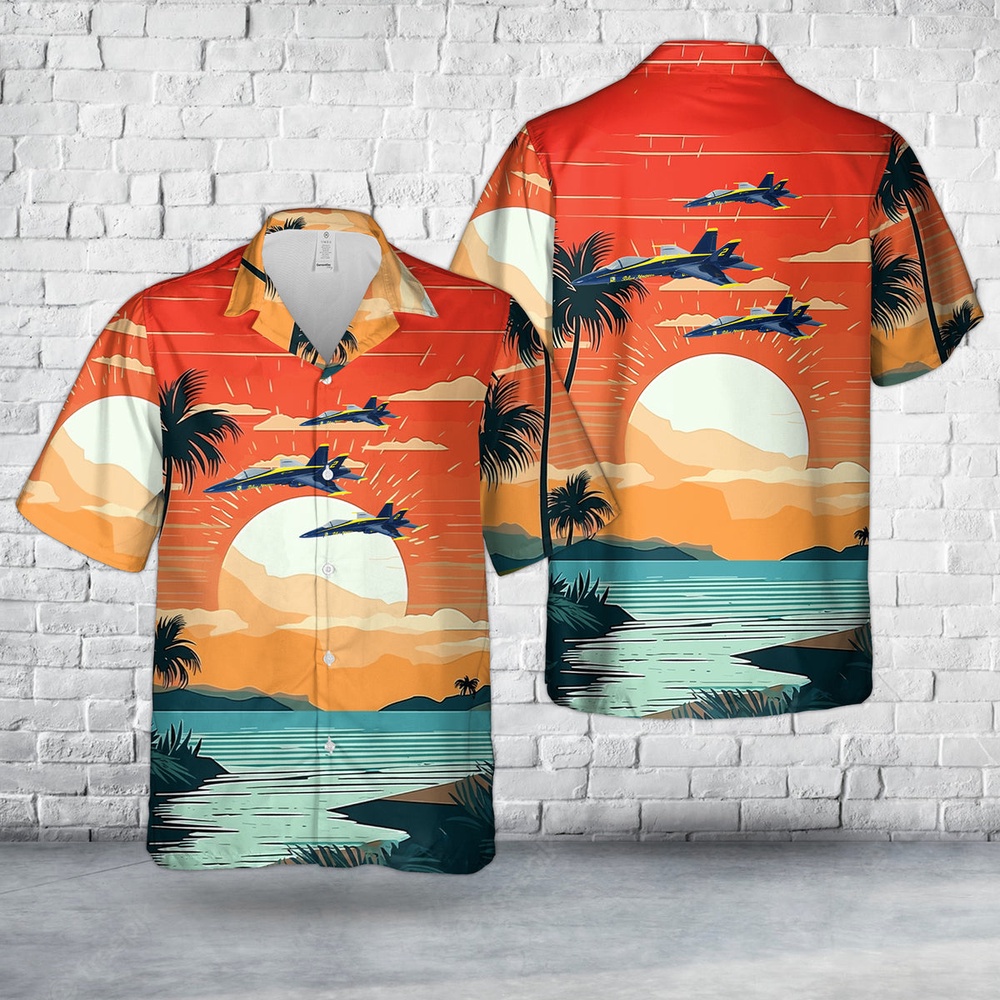 Us Navy Hawaiian Shirt, US Navy Blue Angels #2 FA-18C Hawaiian Shirt, Military Aloha Shirt