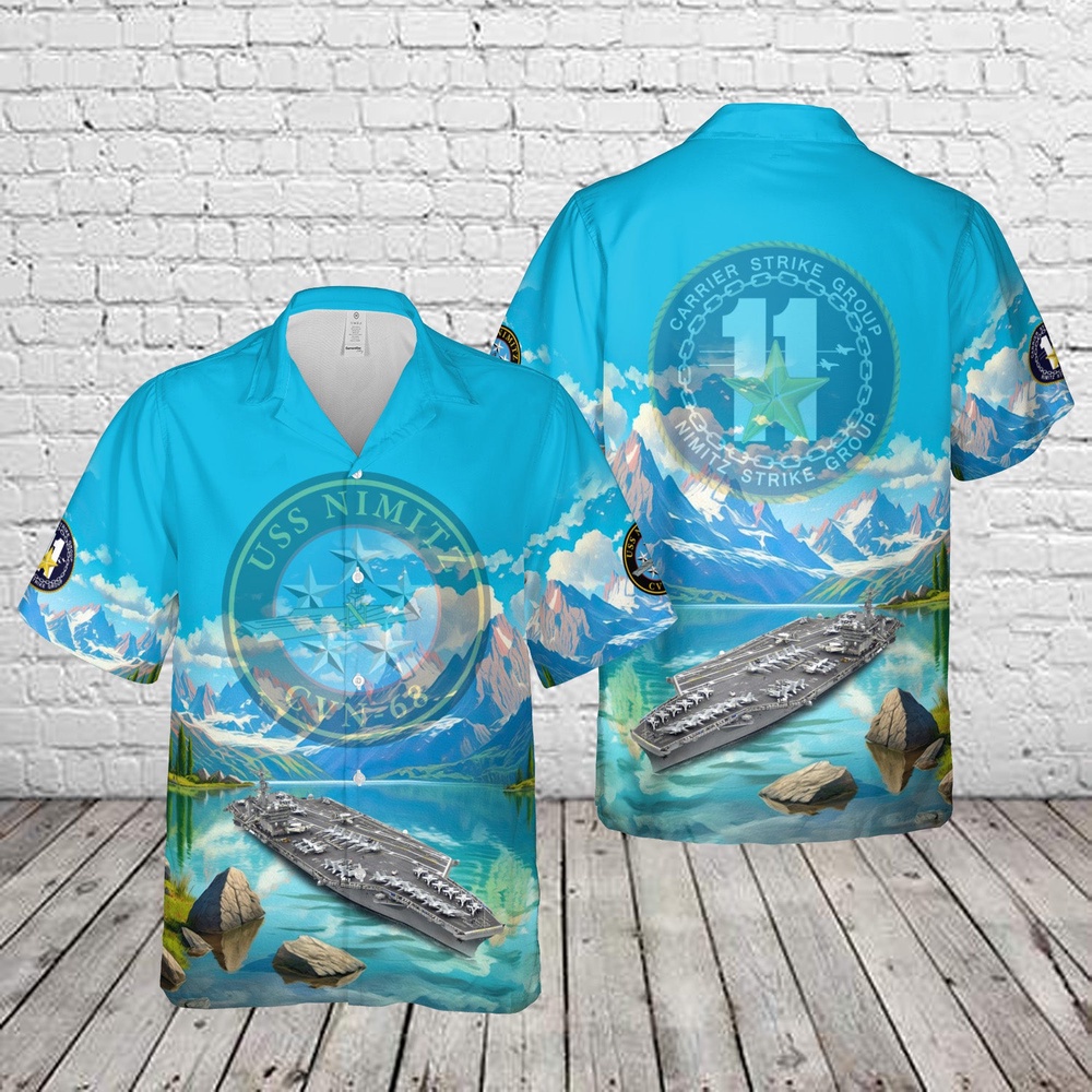 Us Navy Hawaiian Shirt, US Navy Carrier Strike Group 11 (CSG-11 or CARSTRKGRU 11) USS Nimitz (CVN-68) Hawaiian Shirt