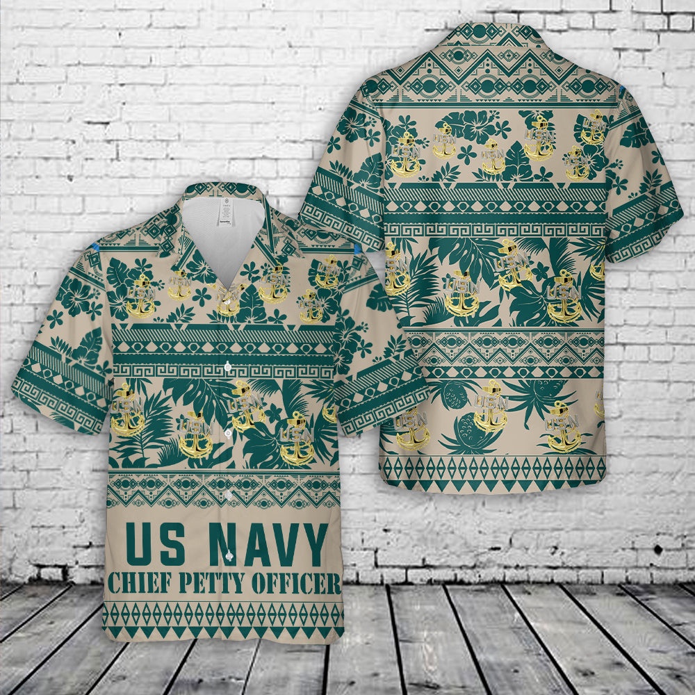 Us Navy Hawaiian Shirt, US Navy Chief Anchor Hawaiian Shirt, Military Aloha Shirt