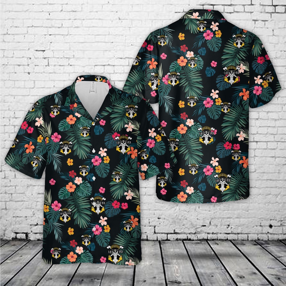 Us Navy Hawaiian Shirt, US Navy Chief Skull and Cross bones Backbone anchor 1893 Hawaiian Shirt, Military Aloha Shirt
