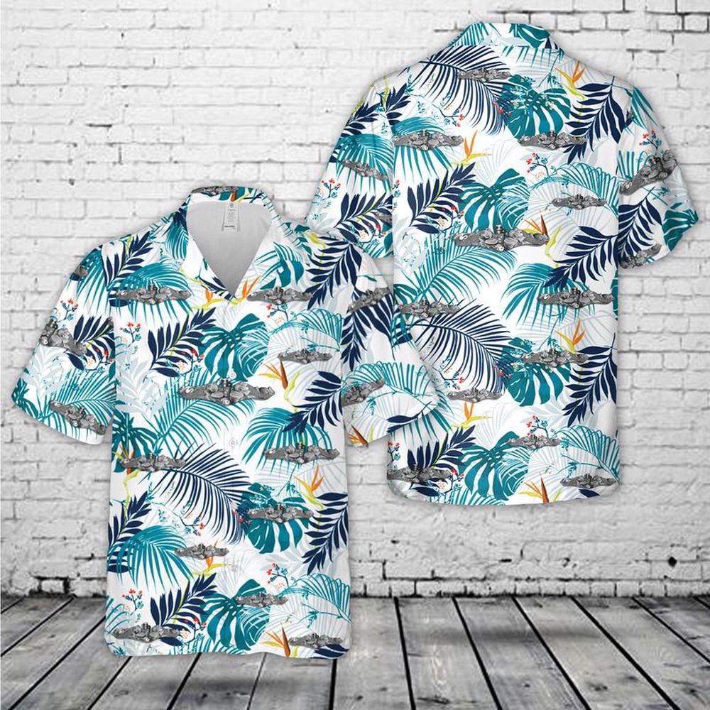 Us Navy Hawaiian Shirt, US Navy Enlisted Submarine Dolphins ( Silver) Hawaiian Shirt, Military Aloha Shirt