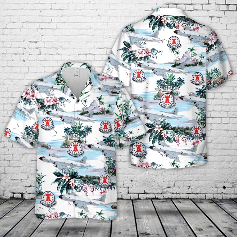 Us Navy Hawaiian Shirt, US Navy Lockheed Martin P-3A Orion, VP-66 Liberty Bells (1984) Hawaiian Shirt, Military Aloha Shirt