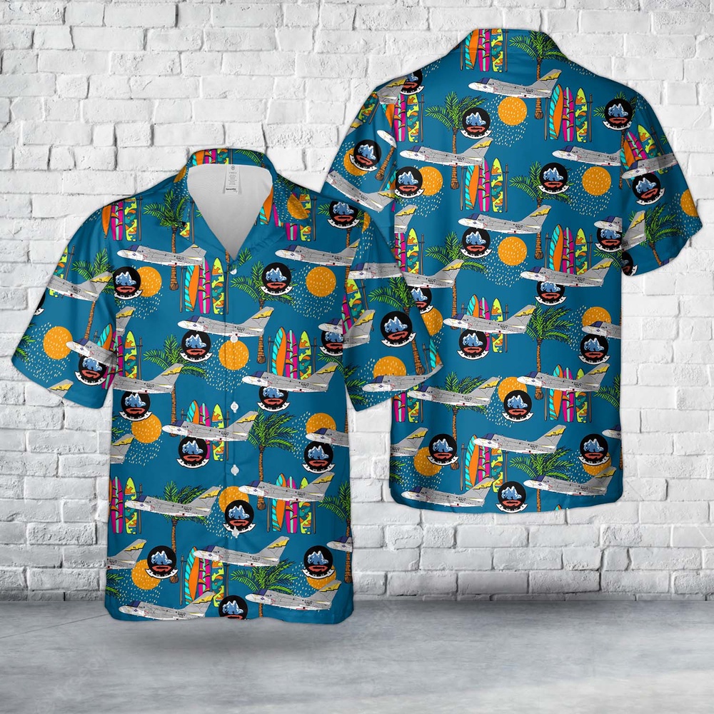 Us Navy Hawaiian Shirt, US Navy Lockheed S-3B Viking BuNo 160601 NL705 USS Kitty Hawk VS-37 Hawaiian Shirt, Military Aloha Shirt