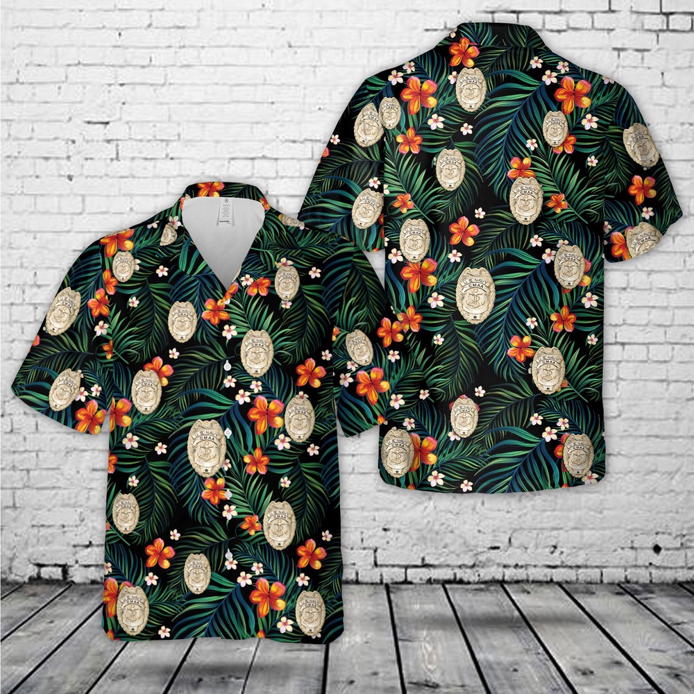 Us Navy Hawaiian Shirt, US Navy Master at Arms Rating Badge Hawaiian Shirt, Military Aloha Shirt