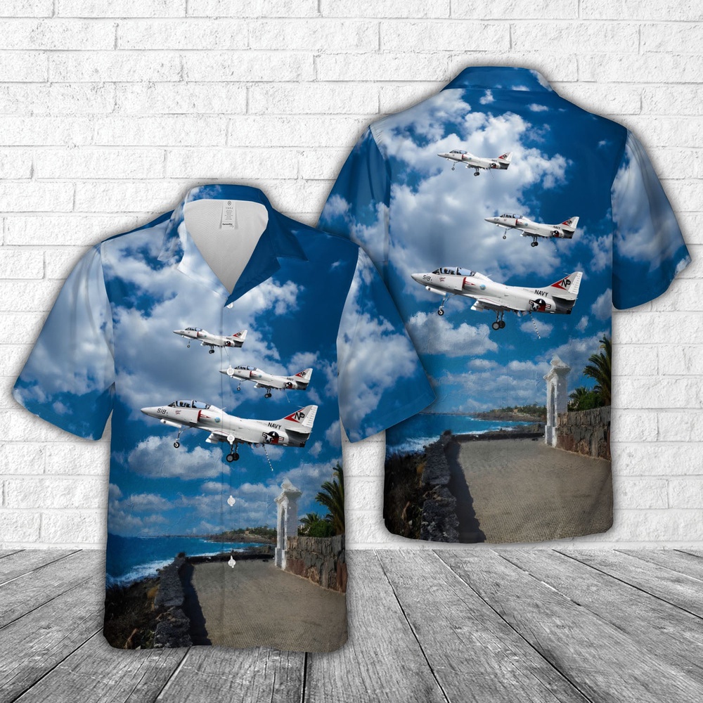 Us Navy Hawaiian Shirt, US Navy McDonnell Douglas TA-4J Skyhawk 'Ginny Girl' Hawaiian Shirt, Military Aloha Shirt