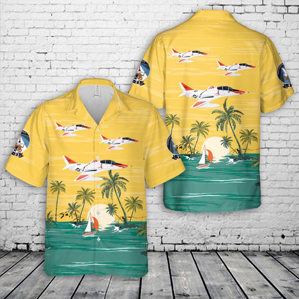 Us Navy Hawaiian Shirt, US Navy McDonnell Douglas TA-4J Skyhawk VT-23 Professionals Hawaiian Shirt, Military Aloha Shirt