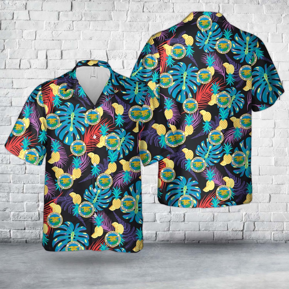 Us Navy Hawaiian Shirt, US Navy Naval Special Warfare Command (NSWC) Hawaiian Shirt, Military Aloha Shirt