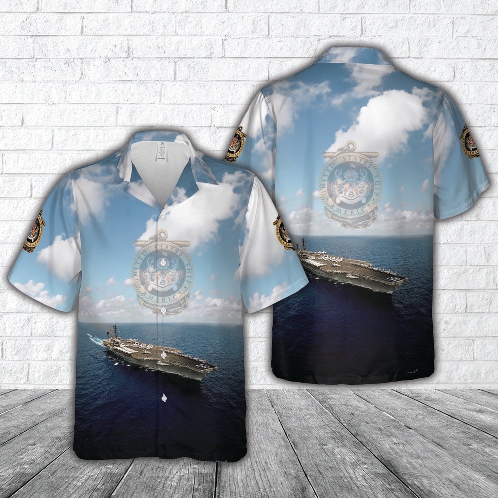 Us Navy Hawaiian Shirt, US Navy USS America (CV-66) Hawaiian Shirt, Military Aloha Shirt
