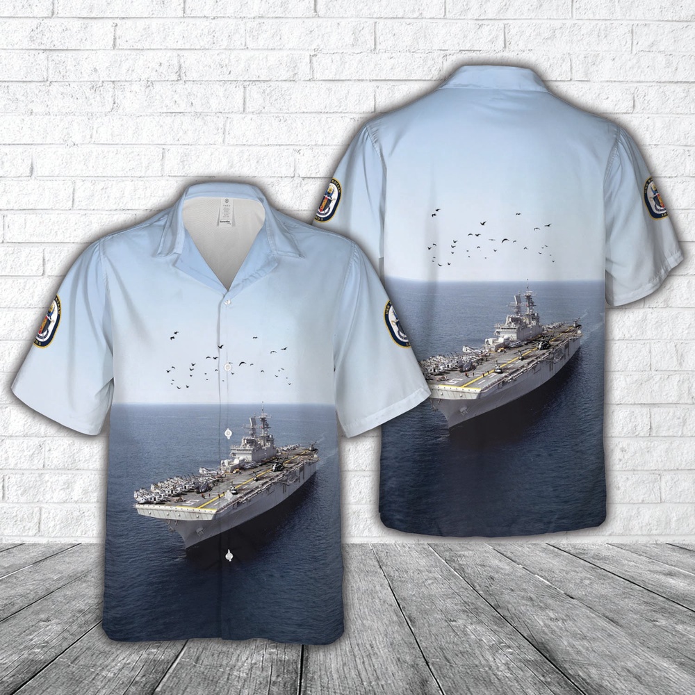 Us Navy Hawaiian Shirt, US Navy USS Bataan (LHD-5) Bataan Expeditionary Strike Group Hawaiian Shirt, Military Aloha Shirt