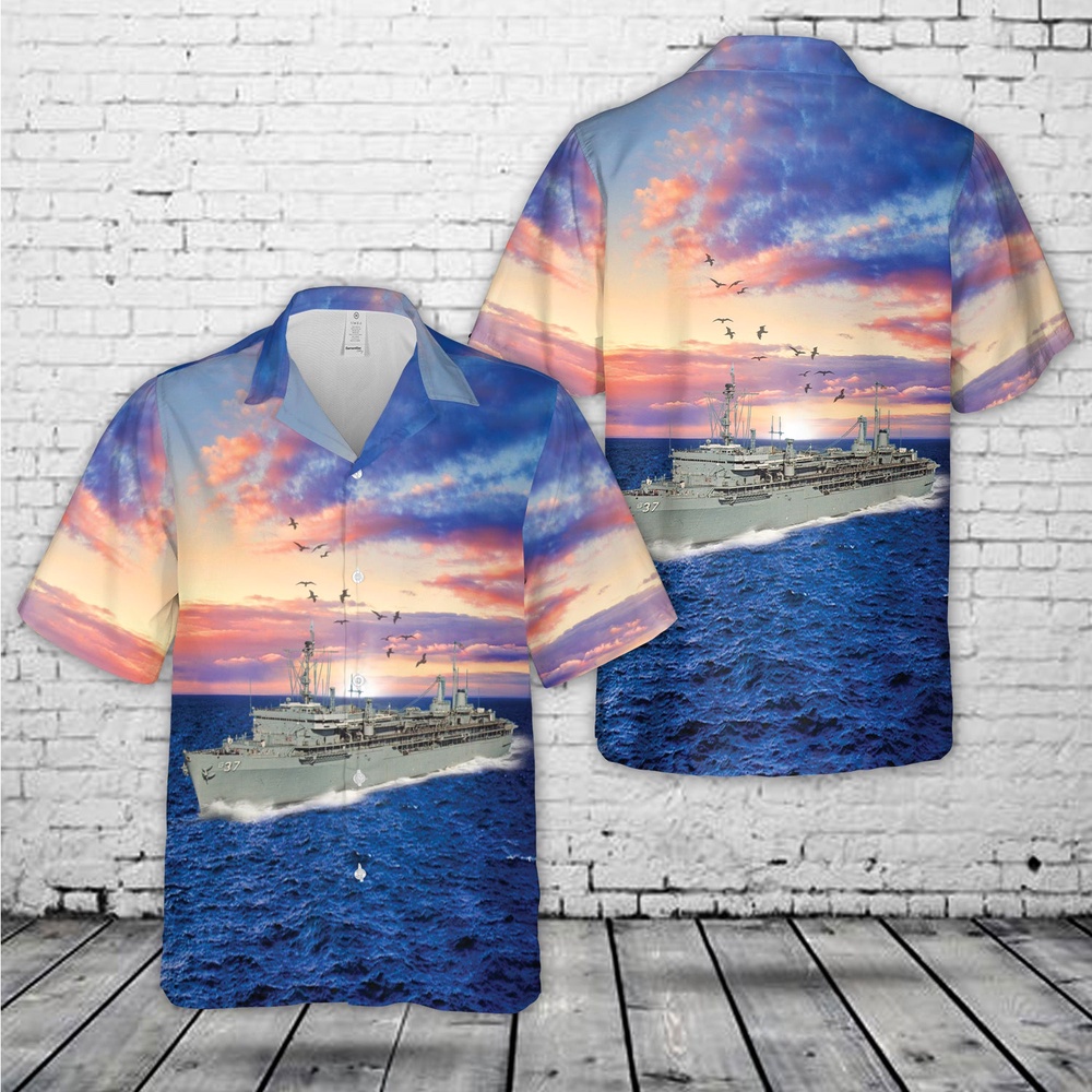Us Navy Hawaiian Shirt, US Navy USS Dixon AS-37 Hawaiian Shirt, Military Aloha Shirt