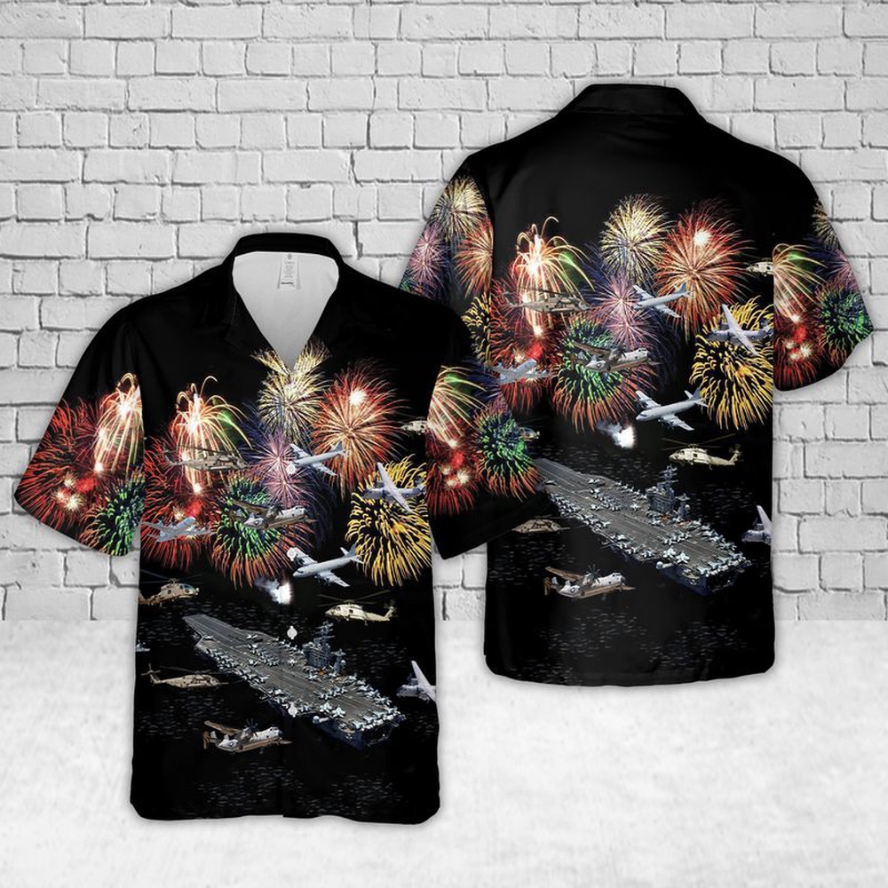 Us Navy Hawaiian Shirt, US Navy USS Dwight D Eisenhower Hawaiian Shirts, Military Aloha Shirt