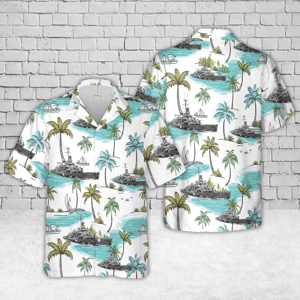 Us Navy Hawaiian Shirt, US Navy USS Harrison (DD-573) Hawaiian Shirt, Military Aloha Shirt