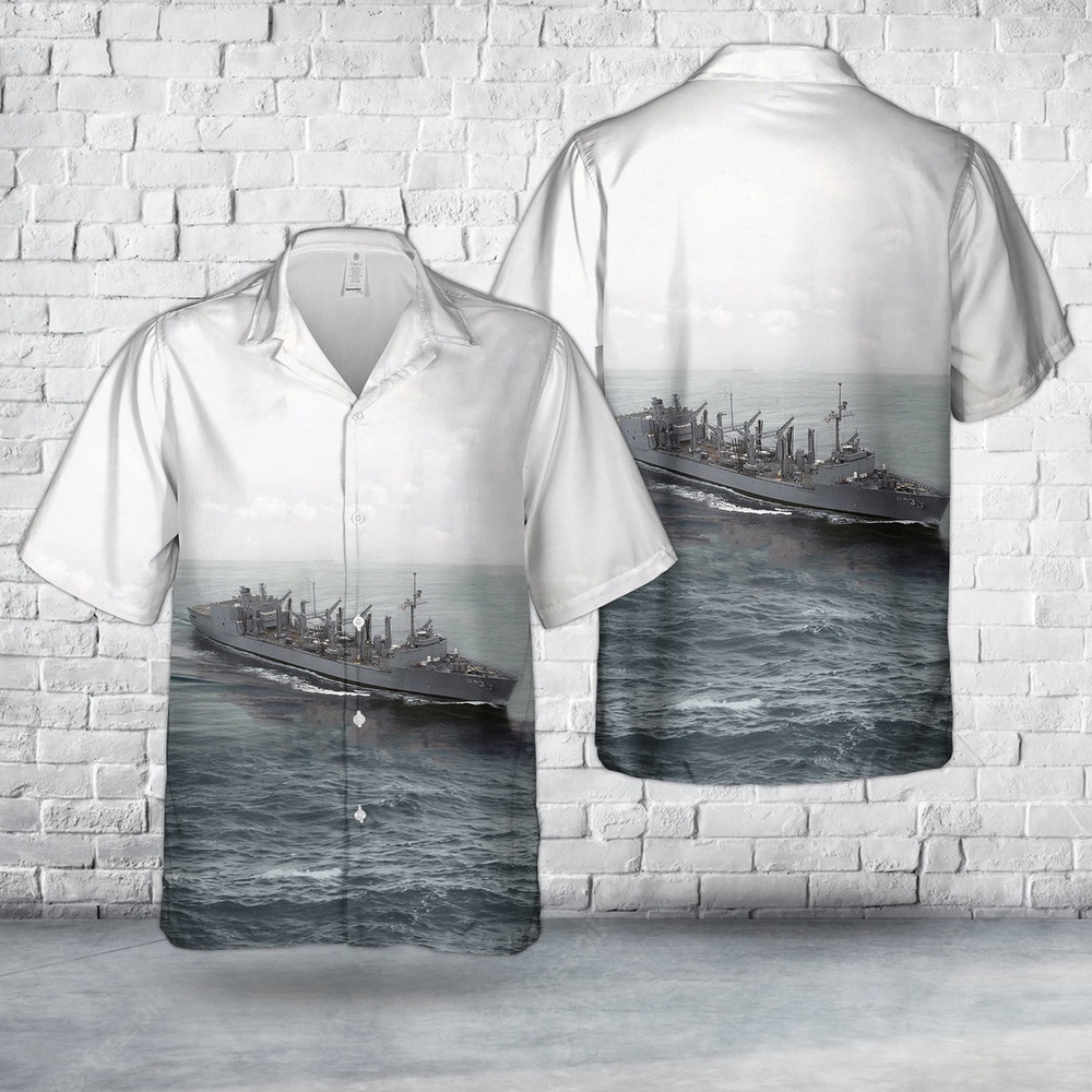 Us Navy Hawaiian Shirt, US Navy USS Kansas City (AOR-3) Wichita-class replenishment oilers Hawaiian Shirt, Military Aloha Shirt