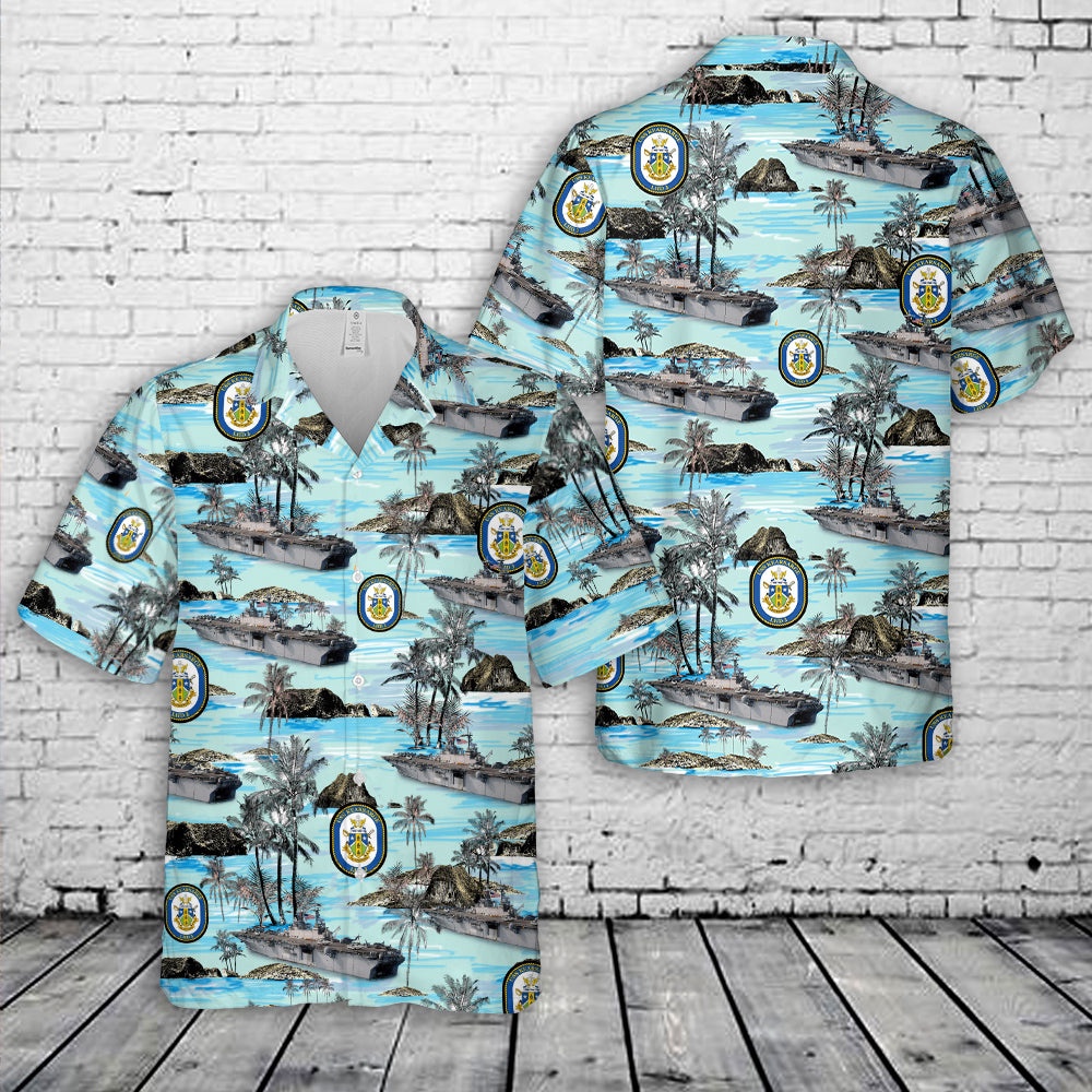 Us Navy Hawaiian Shirt, US Navy USS Kearsarge (LHD-3) Kearsarge Expeditionary Strike Group Hawaiian Shirt, Military Aloha Shirt