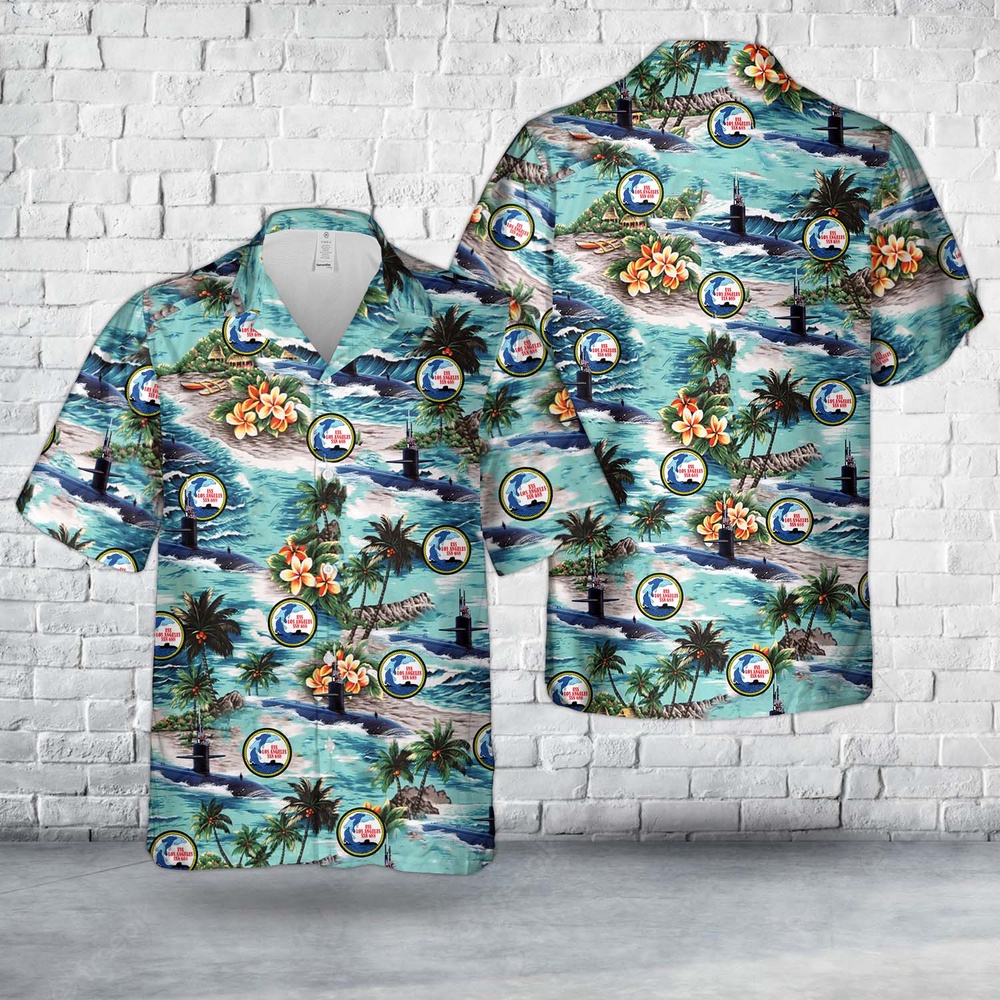 Us Navy Hawaiian Shirt, US Navy USS Los Angeles (SSN-688) Hawaiian Shirts, Military Aloha Shirt