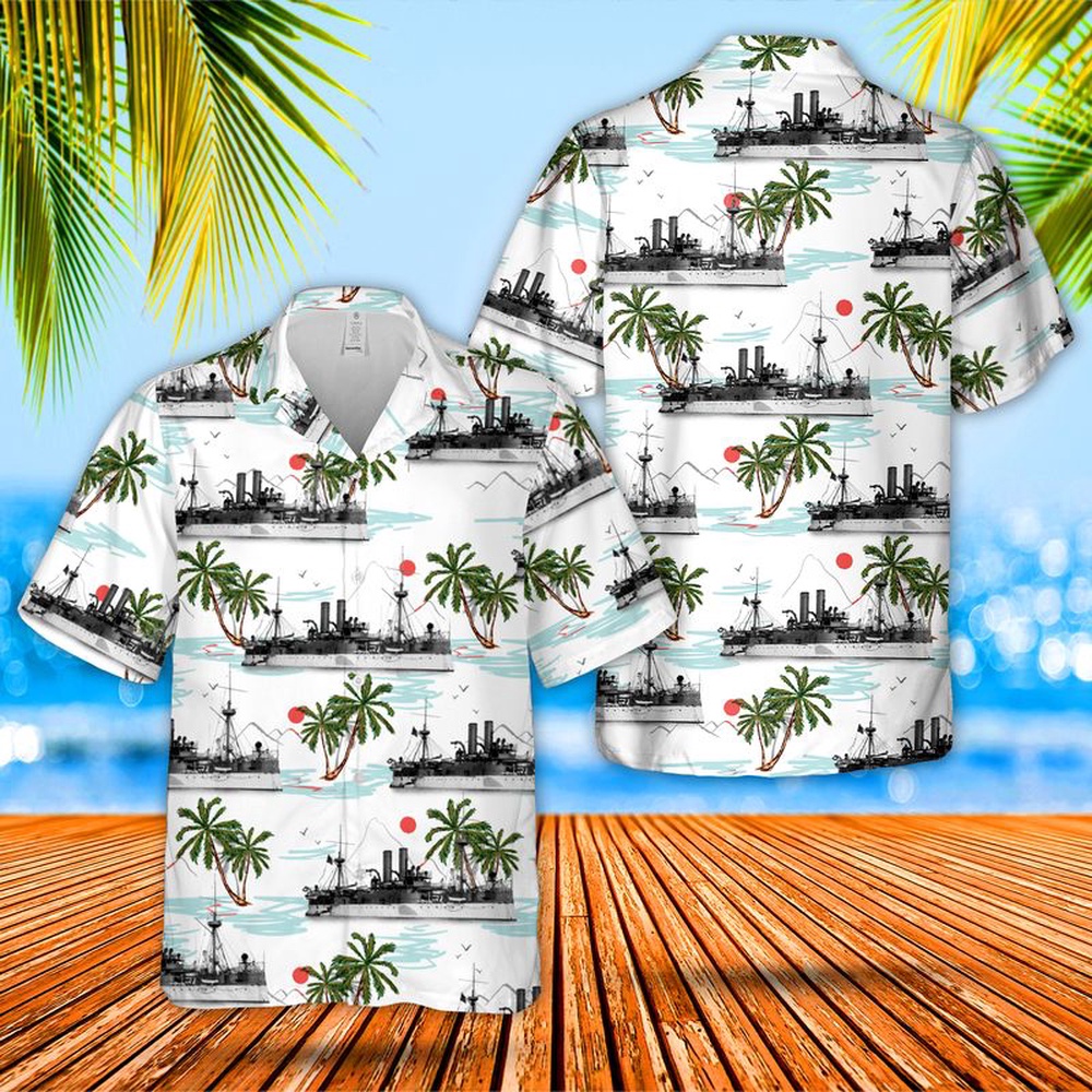 Us Navy Hawaiian Shirt, US Navy USS Maine (1889) Hawaiian Shirt, Military Aloha Shirt