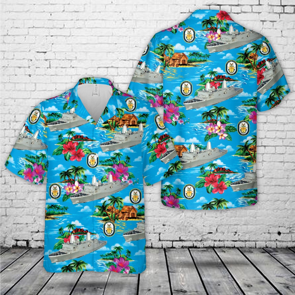 Us Navy Hawaiian Shirt, US Navy USS Mesa Verde (LPD-19) Hawaiian Shirt, Military Aloha Shirt