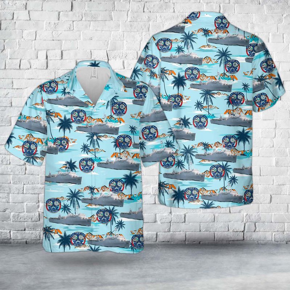 Us Navy Hawaiian Shirt, US Navy USS Portland (LSD-37) Hawaiian Shirt, Military Aloha Shirt