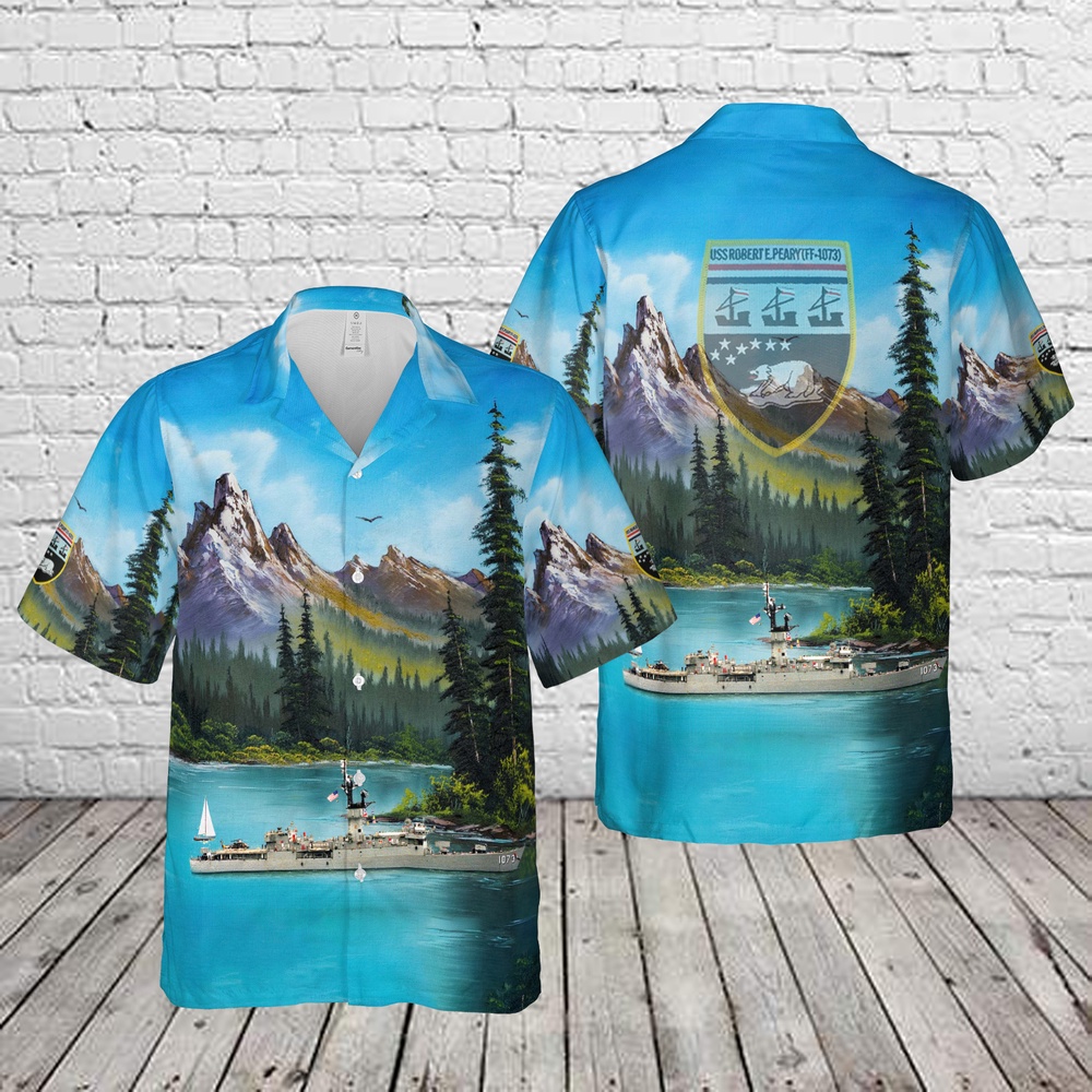Us Navy Hawaiian Shirt, US Navy USS Robert E Peary (FF-1073) Hawaiian Shirt, Military Aloha Shirt