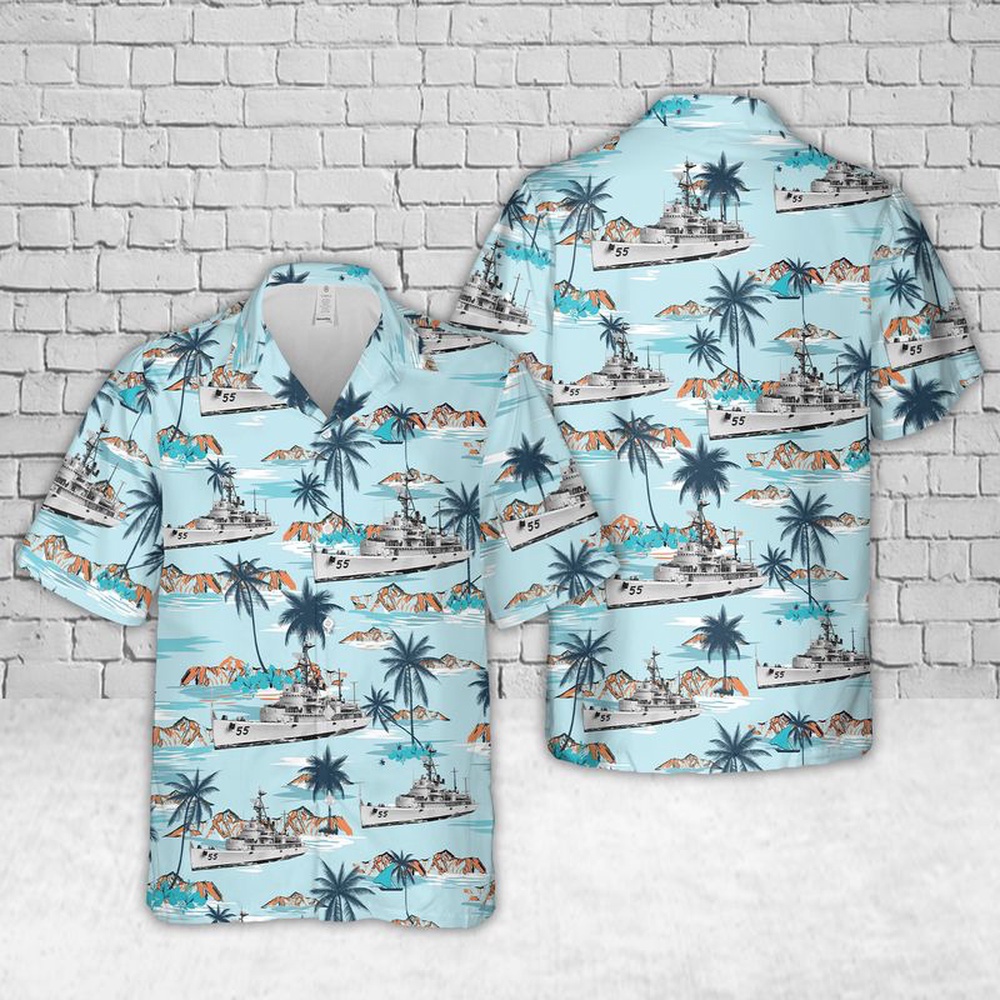 Us Navy Hawaiian Shirt, US Navy USS Valcour (AVP-55) Hawaiian Shirt, Military Aloha Shirt