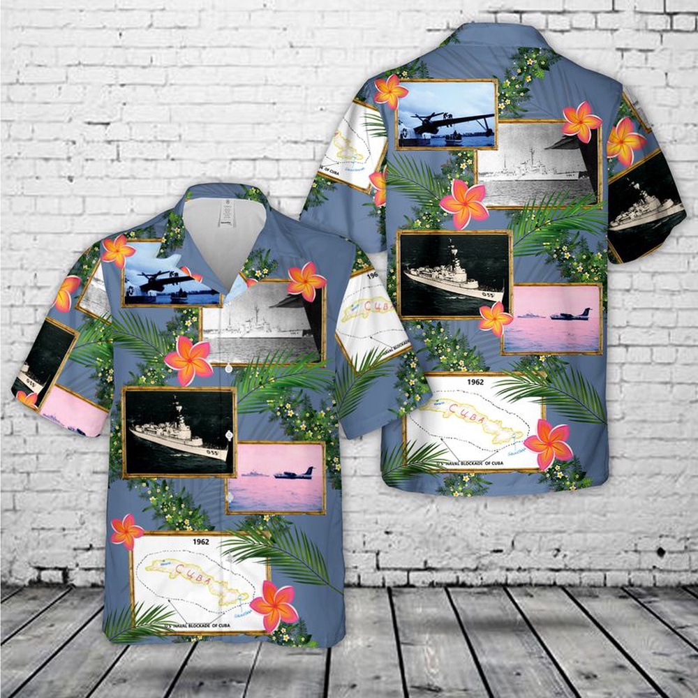 Us Navy Hawaiian Shirt, US Navy USS Valcour (AVP-55) Hawaiian Shirts, Military Aloha Shirt