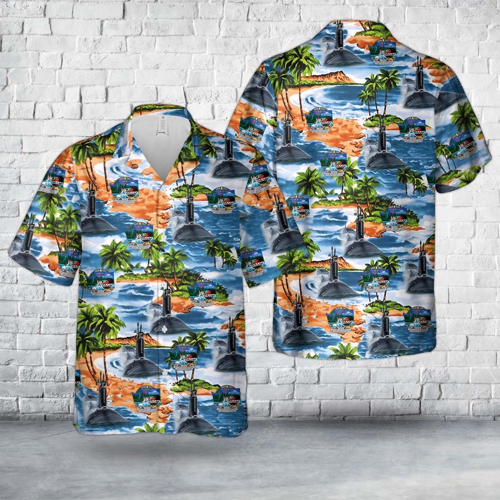 Us Navy Hawaiian Shirt, US Navy USS Washington (SSN-787) Hawaiian Shirt, Military Aloha Shirt