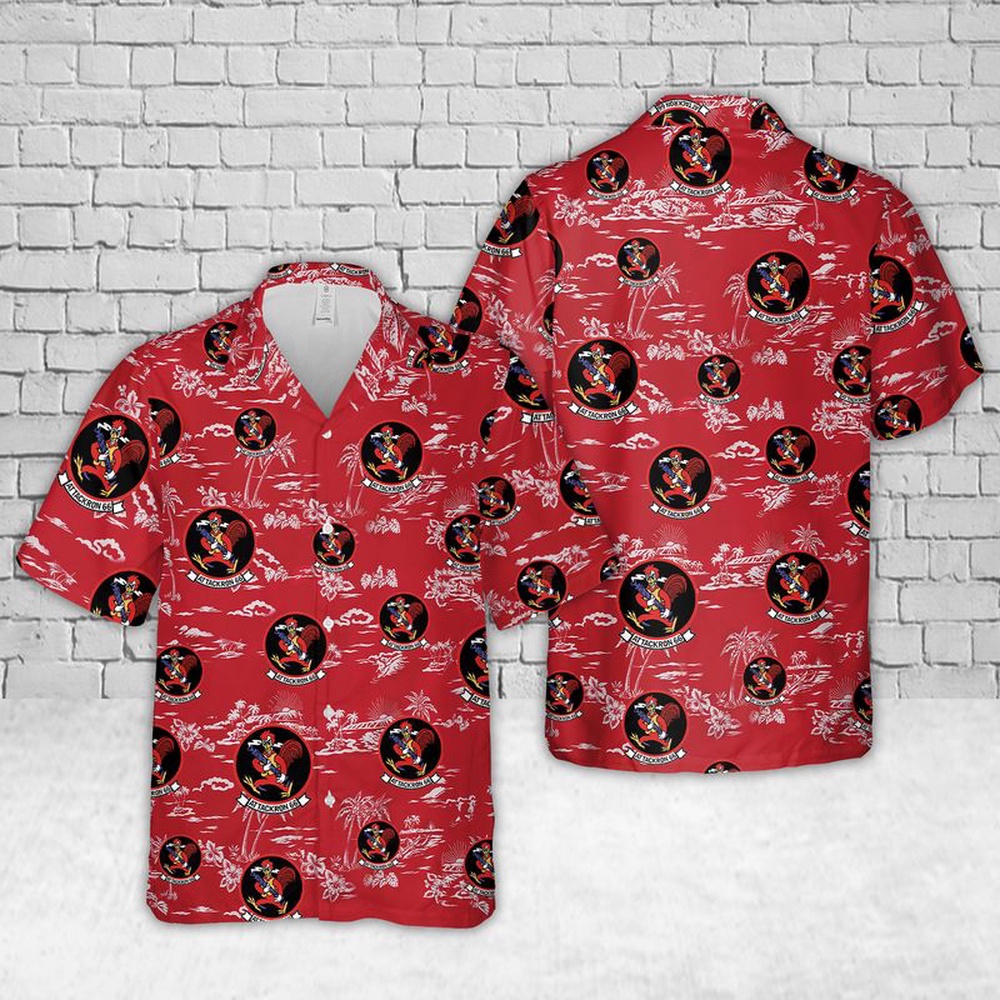 Us Navy Hawaiian Shirt, US Navy VA-66 Badge Hawaiian Shirt, Military Aloha Shirt