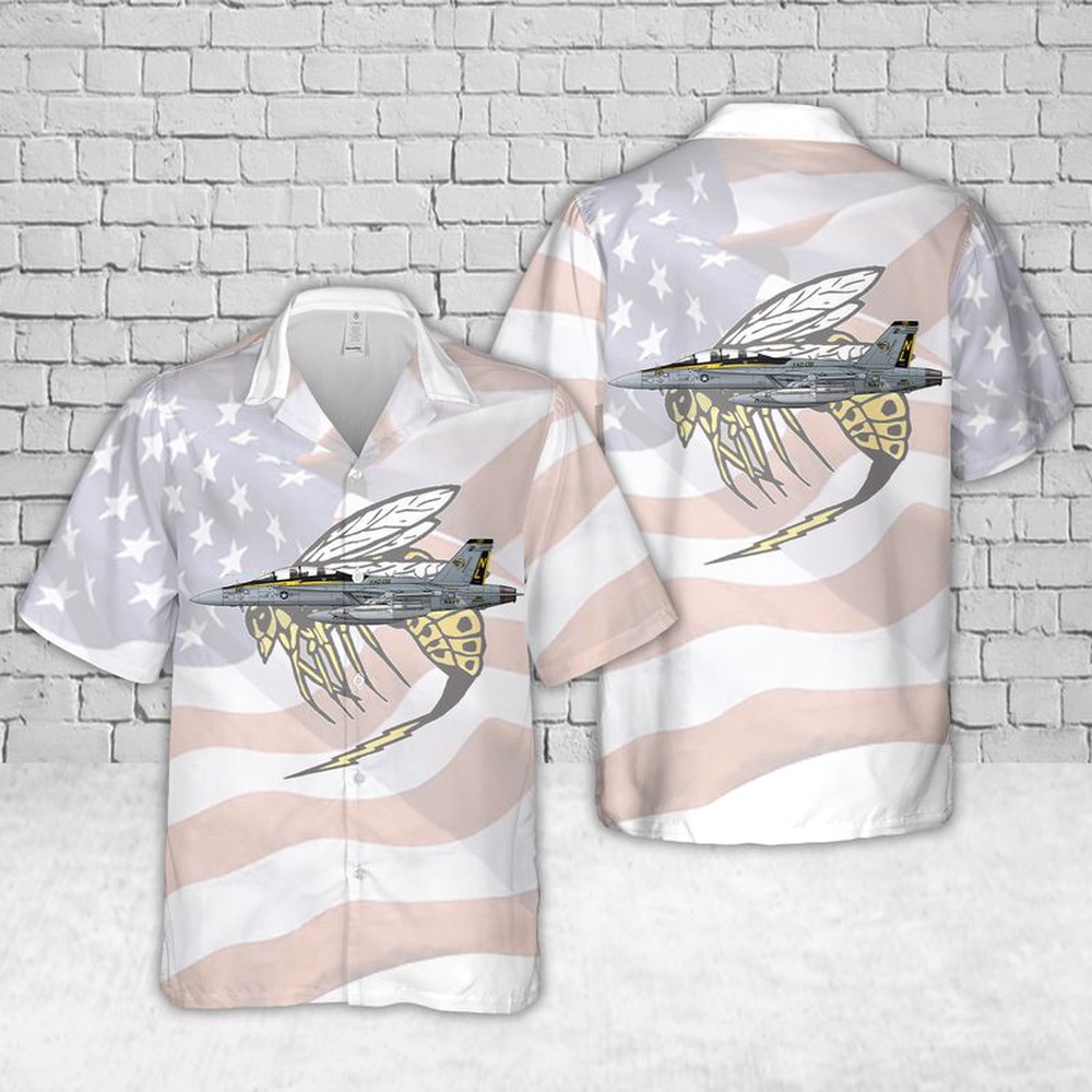 Us Navy Hawaiian Shirt, US Navy VAQ-138 Yellowjackets EA-18G Growler Hawaiian Shirt, Military Aloha Shirt