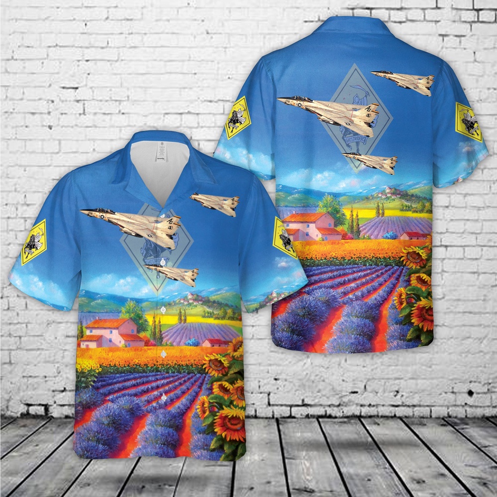 Us Navy Hawaiian Shirt, US Navy VF-142 Ghostriders F-14A Tomcat Hawaiian Shirt, Military Aloha Shirt