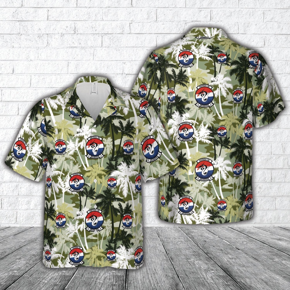 Us Navy Hawaiian Shirt, US Navy VP-56 Dragons Lockheed P-3C Orion Hawaiian Shirt, Military Aloha Shirt