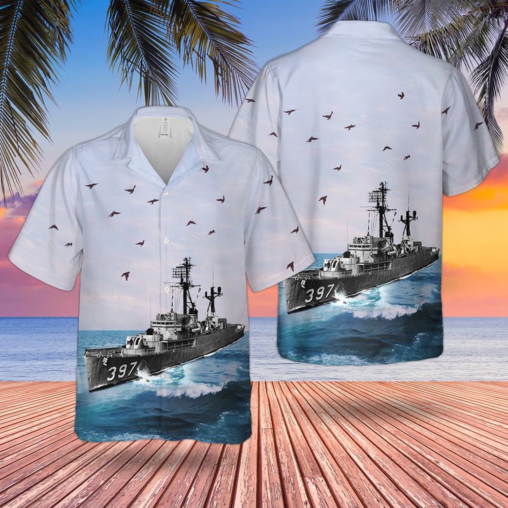 Us Navy Hawaiian Shirt, USS Wilhoite (DEDER 397) US Navy Ship Reunions Hawaiian Shirt, Military Aloha Shirt