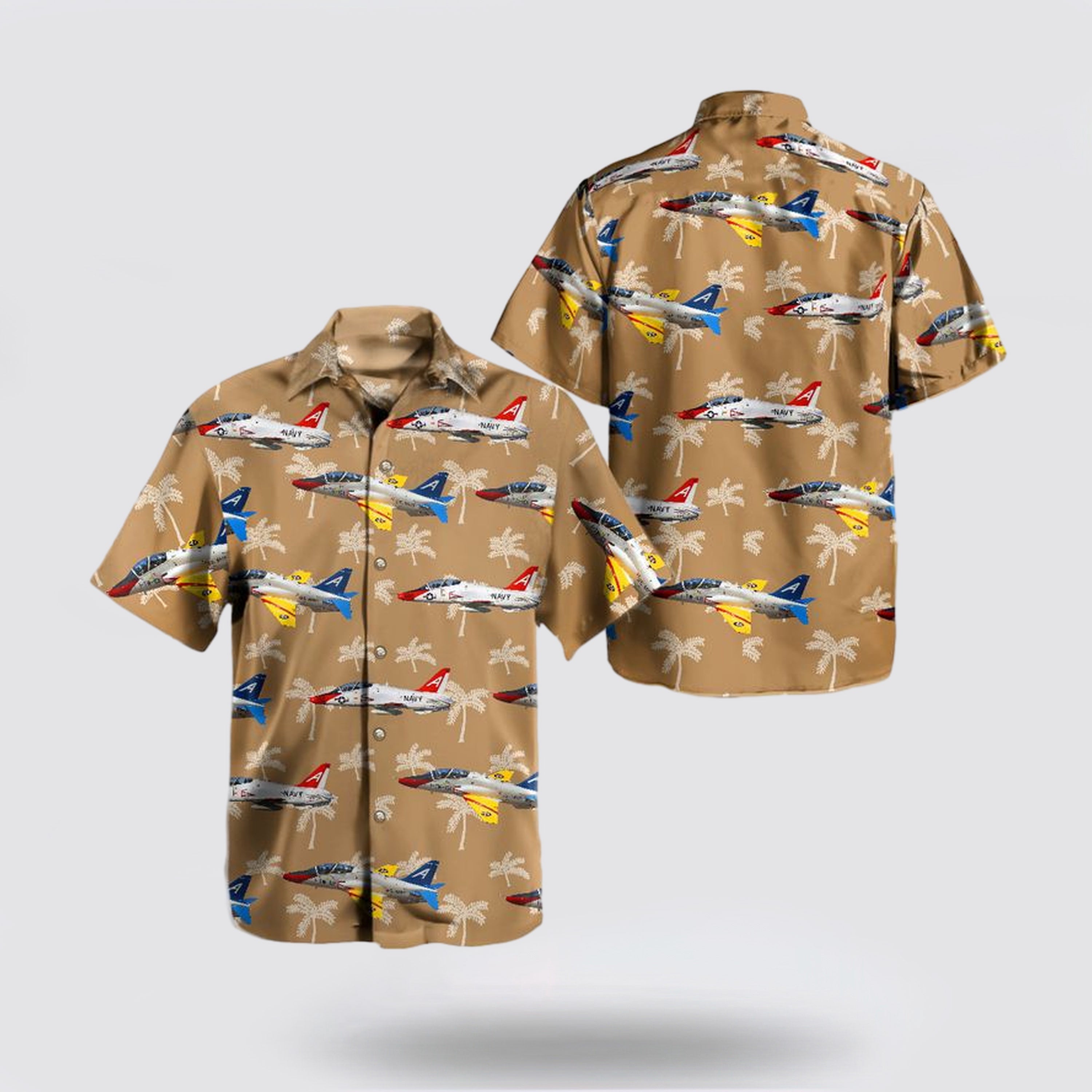 US Navy Historical Aircraft McDonnell Douglas T-45 Goshawk Hawaiian Shirt - Beachwear Gift For Military Personnel