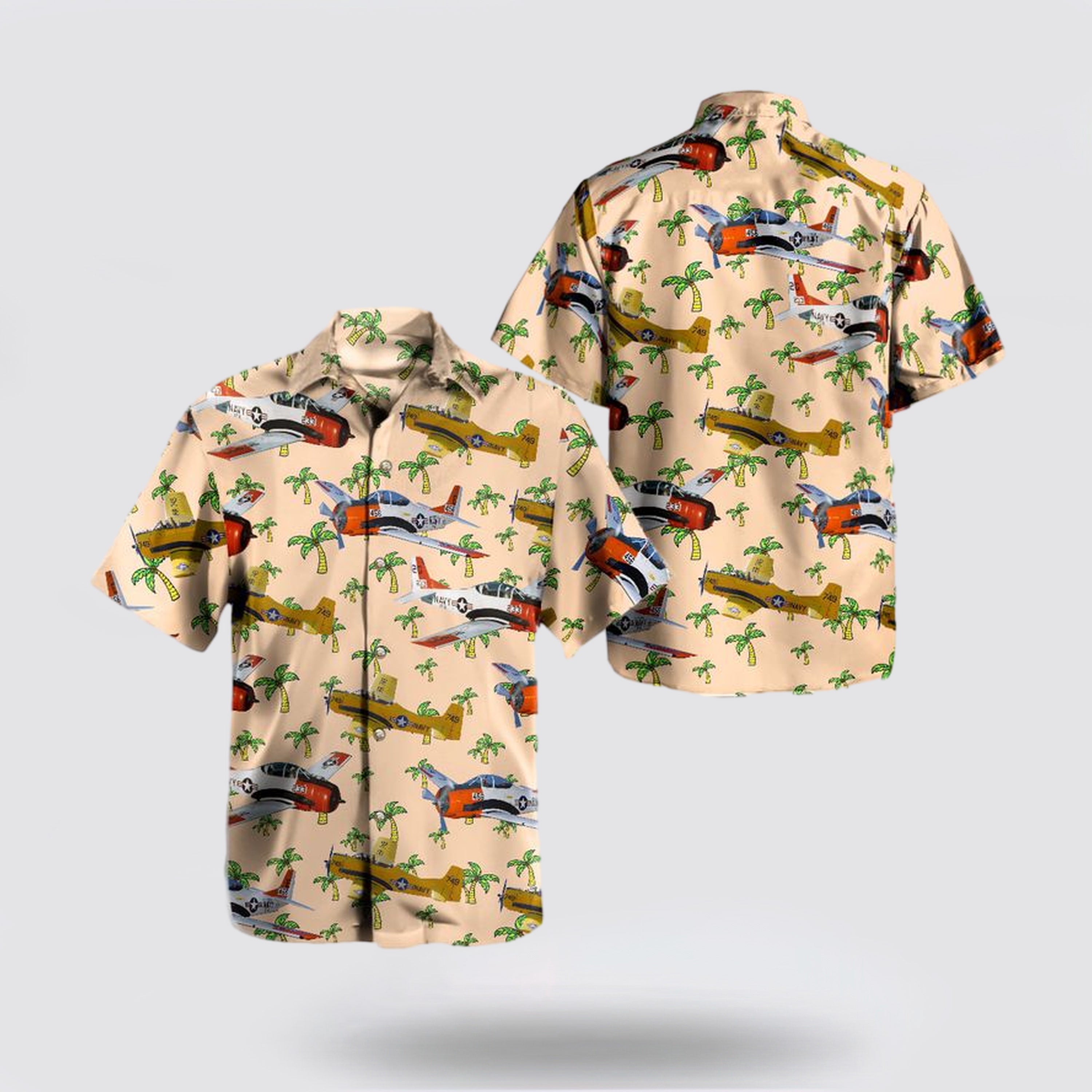 US Navy Historical Aircraft North American T-28 Trojan Hawaiian Shirt - Beachwear Gift For Military Personnel