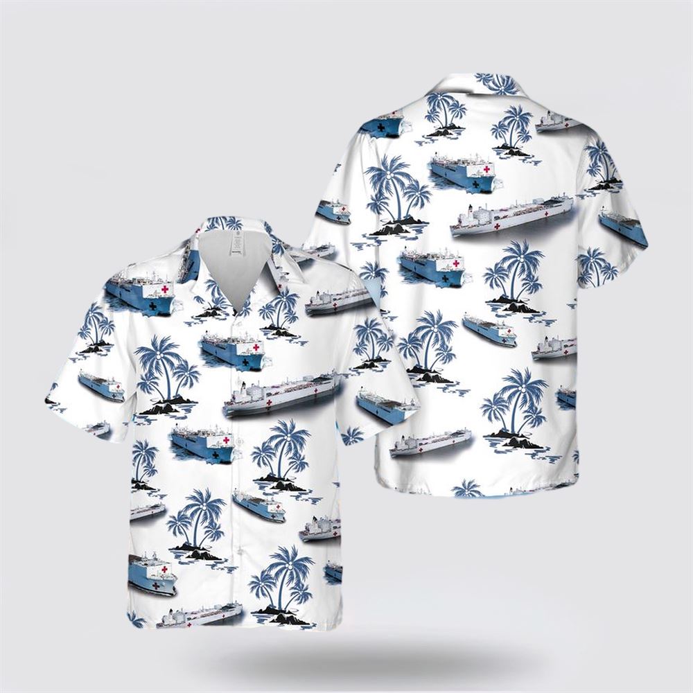 US Navy Hospital Ship Hawaiian Shirt - Vacation Mode Hawaiian Shirts