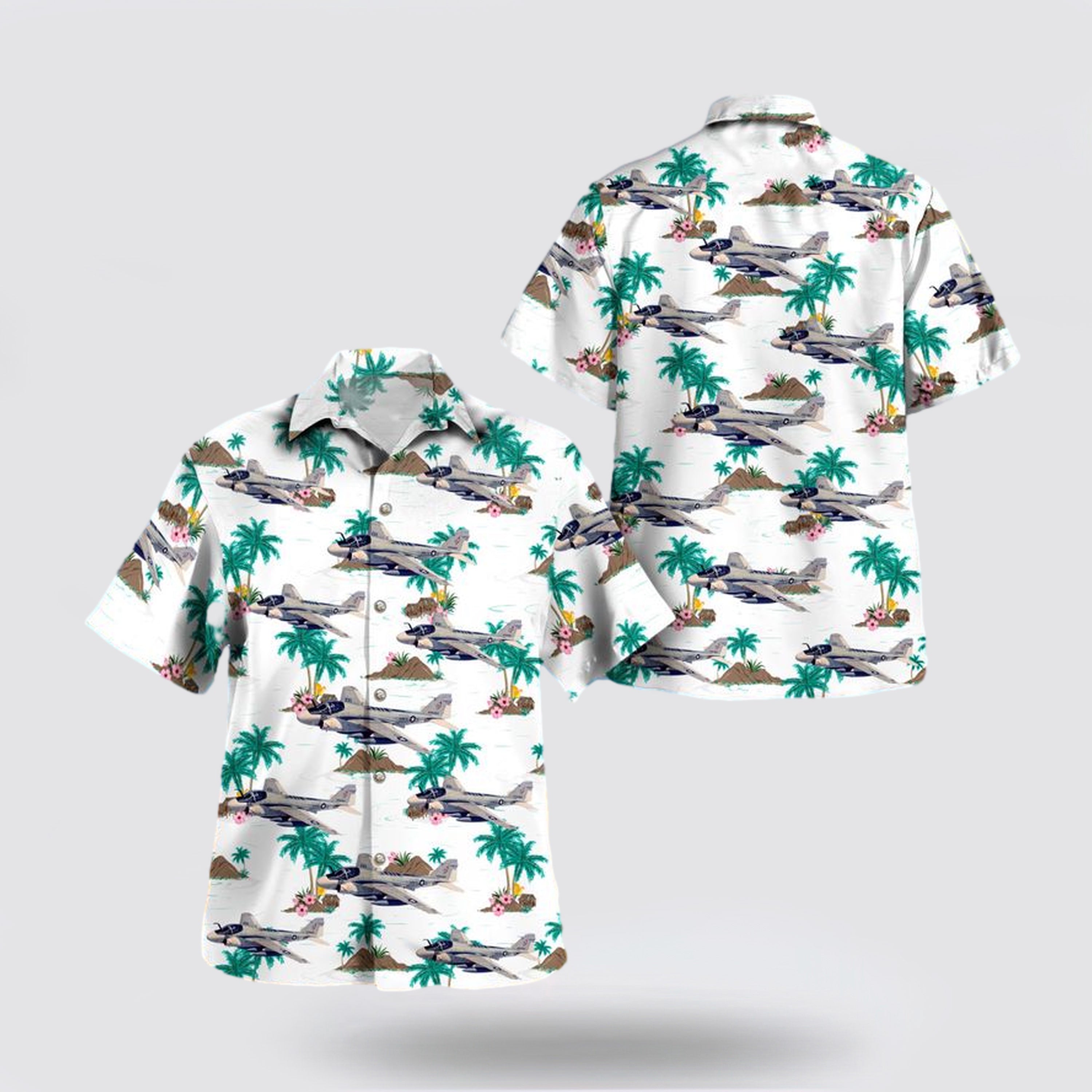 US Navy KA-6D Intruder of Attack Squadron 34 (VA-34 Blue Blasters) Hawaiian Shirt - Beachwear Gift For Military Personnel