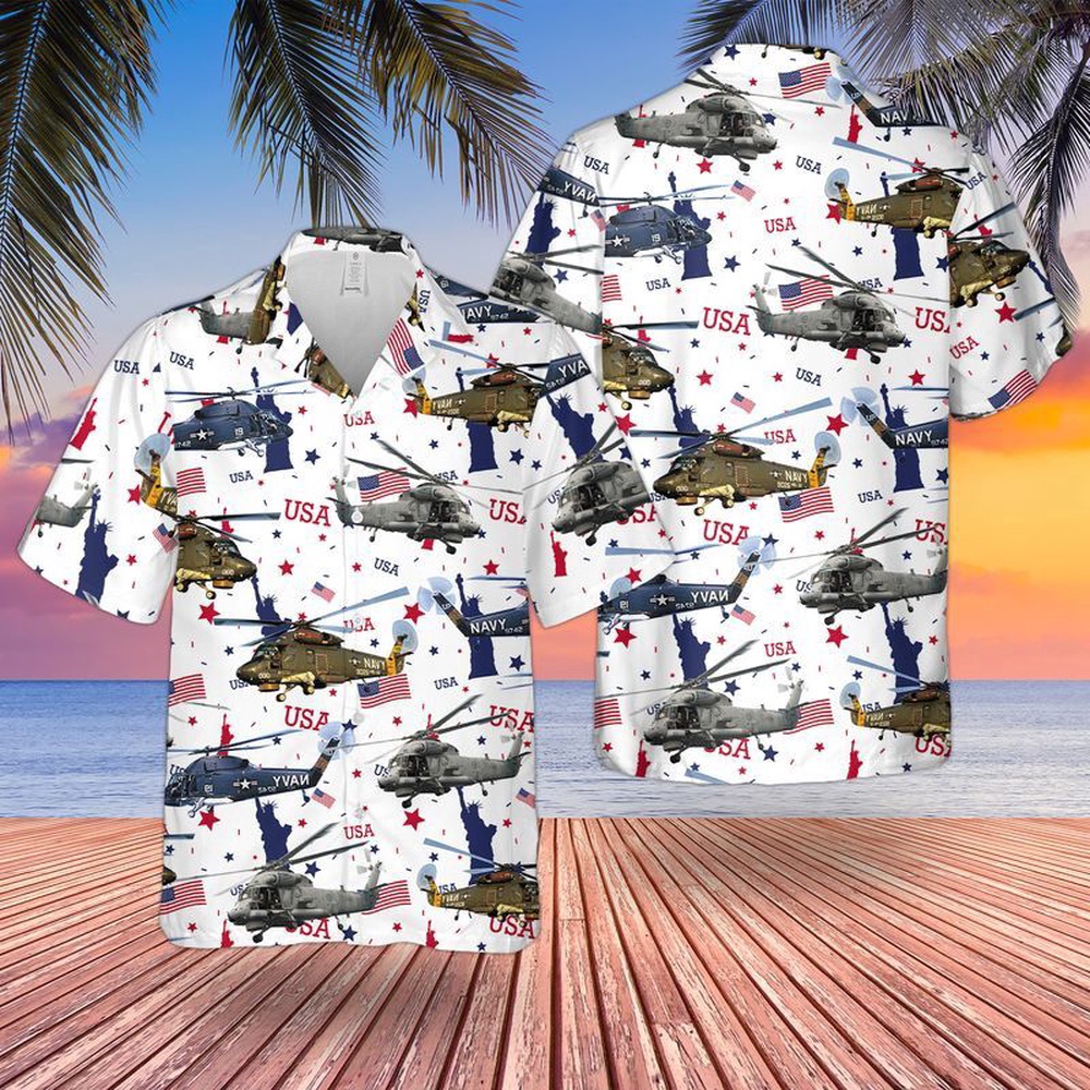 Us Navy Kaman Sh-2 Seasprite Hawaiian Fourth Of July Shirt, 4th Of July Hawaiian Shirt, 4th Of July Shirt