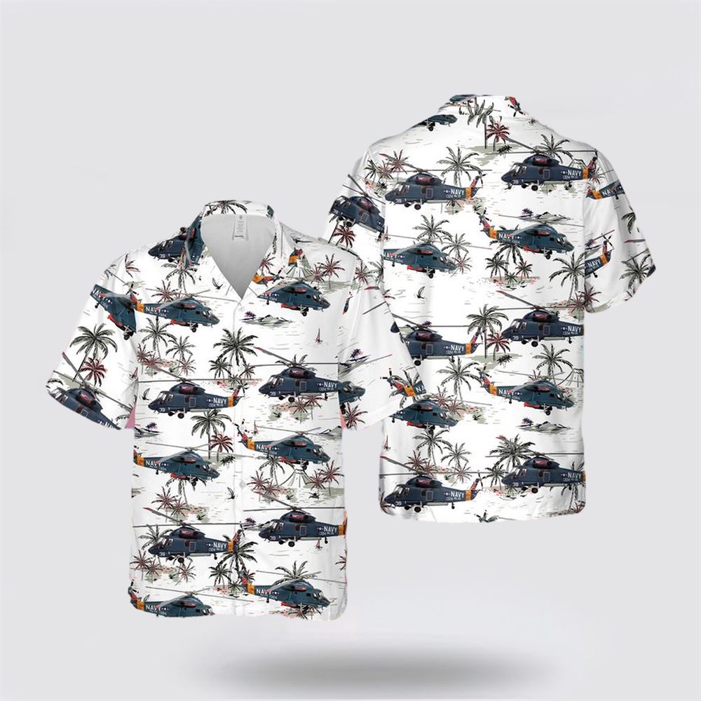 US Navy Kaman SH-2 Seasprite Hawaiian Shirt - Gifts For Navy Soldiers