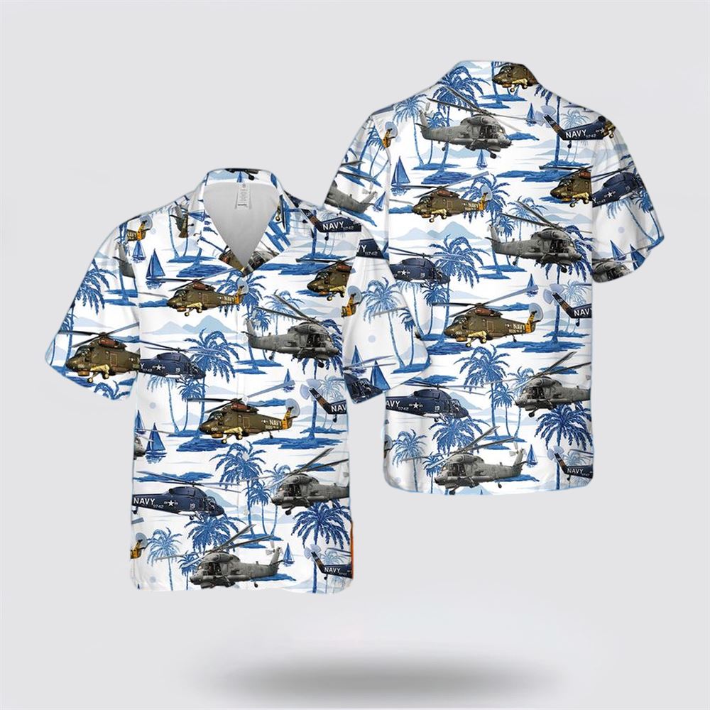 US Navy Kaman SH-2 Seasprite Hawaiian Shirt - Hawaiian Shirt Gift For Military Personnel