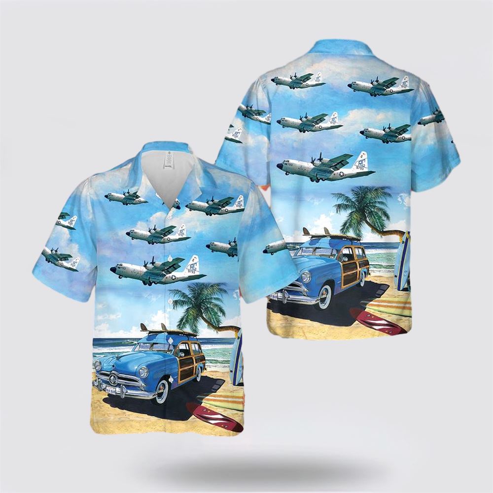 US Navy Lockheed C-130F Hercules Of VRC-50 Hawaiian Shirt - Gift For Military Personnel