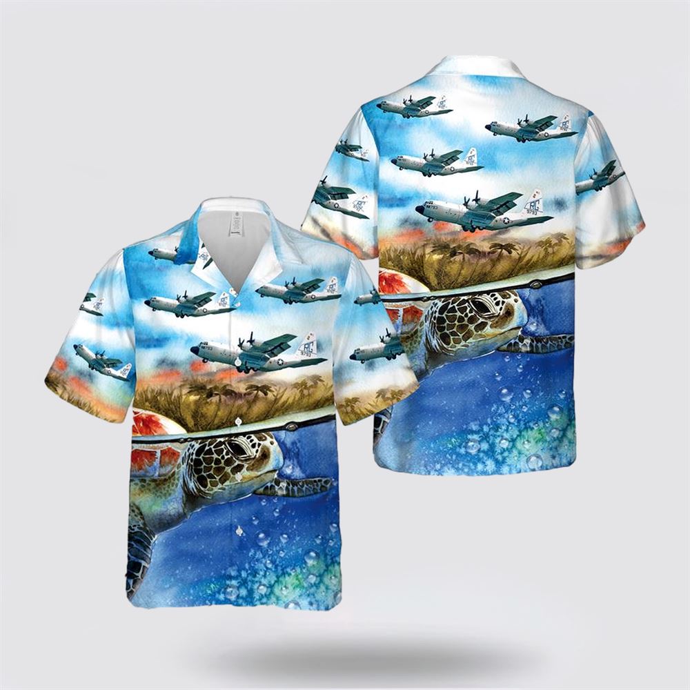US Navy Lockheed C-130F Hercules Of VRC-50 Hawaiian Shirt - Gifts For Navy Soldiers