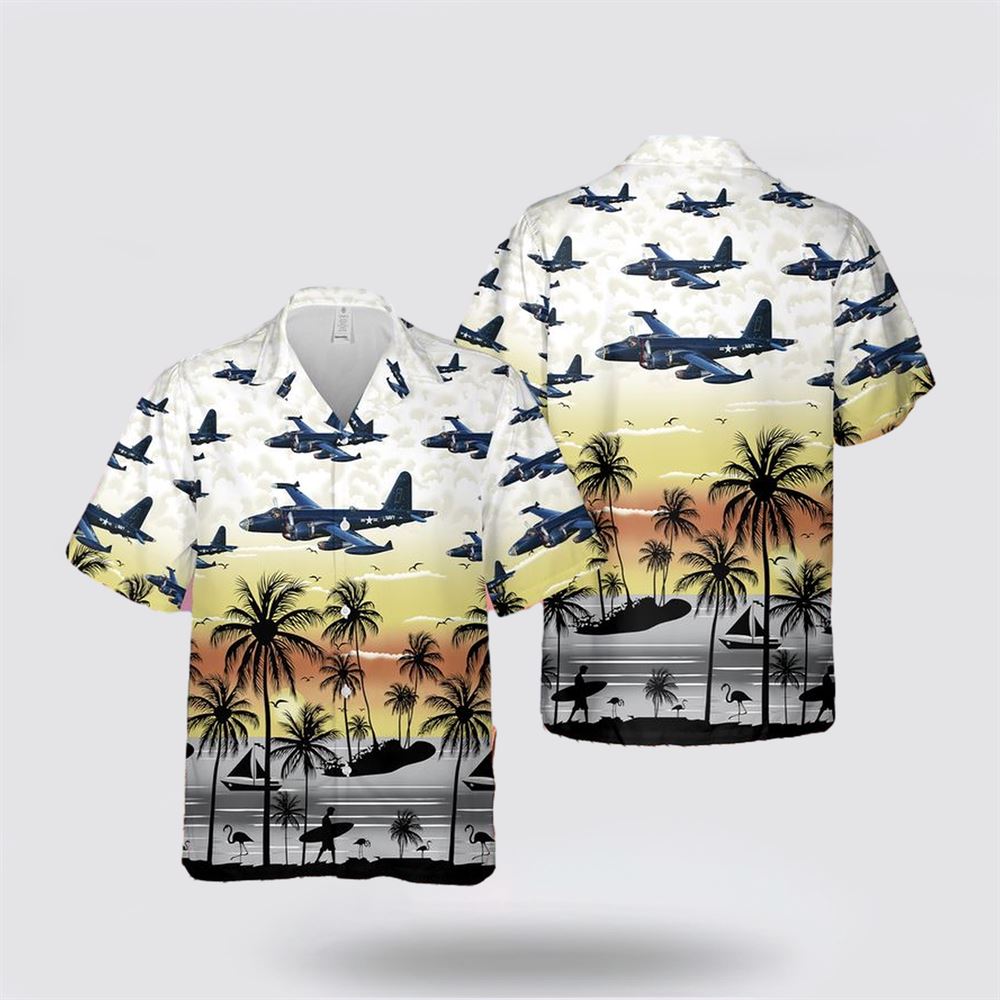 US Navy Lockheed P-2 Neptune Hawaiian Shirt - Gifts For Navy Soldiers