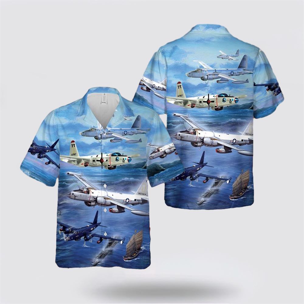 US Navy Lockheed P-2 Neptune Hawaiian Shirt - Hawaiian Shirt Gift For Military Personnel