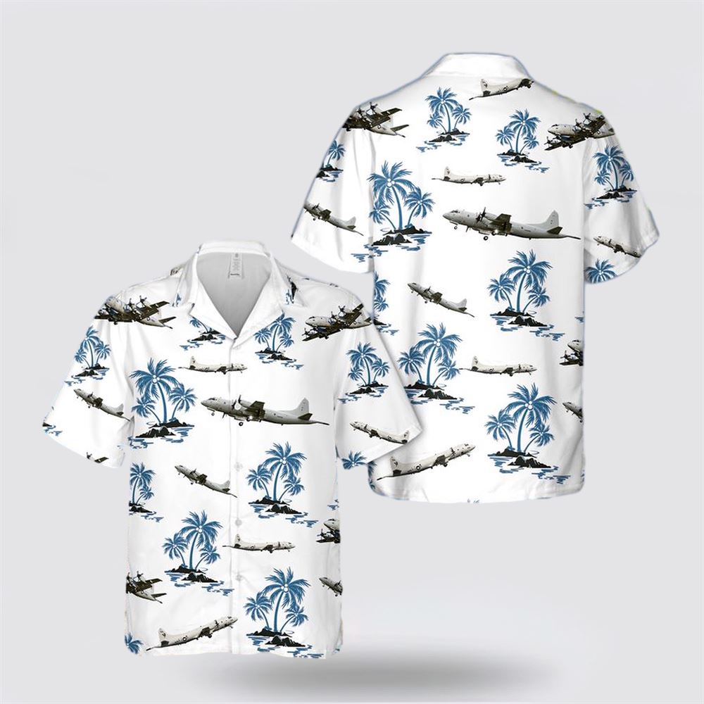 US Navy Lockheed P-3 Orion Hawaiian Shirt - Beach Clothes For Military Personnel